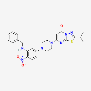 7-{4-[3-(benzylamino)-4-nitrophenyl]piperazin-1-yl}-2-(propan-2-yl)-5H-[1,3,4]thiadiazolo[3,2-a]pyrimidin-5-one