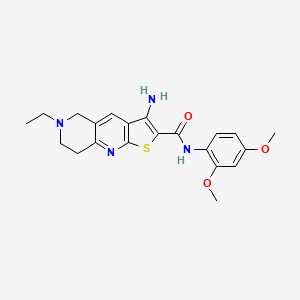 molecular formula C21H24N4O3S B11427778 3-amino-N-(2,4-dimethoxyphenyl)-6-ethyl-5,6,7,8-tetrahydrothieno[2,3-b][1,6]naphthyridine-2-carboxamide 