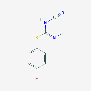 molecular formula C9H8FN3S B114278 1-Cyano-2-(4-fluorophenyl)-3-methylisothiourea CAS No. 152382-48-4