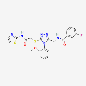 3-Fluoro-N-{[4-(2-methoxyphenyl)-5-({[(1,3-thiazol-2-YL)carbamoyl]methyl}sulfanyl)-4H-1,2,4-triazol-3-YL]methyl}benzamide