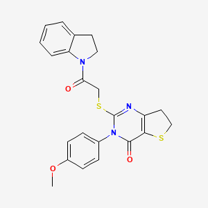 2-((2-(indolin-1-yl)-2-oxoethyl)thio)-3-(4-methoxyphenyl)-6,7-dihydrothieno[3,2-d]pyrimidin-4(3H)-one