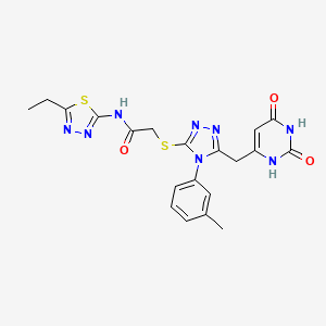 2-((5-((2,6-dioxo-1,2,3,6-tetrahydropyrimidin-4-yl)methyl)-4-(m-tolyl)-4H-1,2,4-triazol-3-yl)thio)-N-(5-ethyl-1,3,4-thiadiazol-2-yl)acetamide