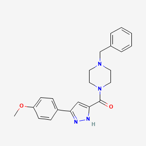 molecular formula C22H24N4O2 B11427832 1-Benzyl-4-[3-(4-methoxyphenyl)-1H-pyrazole-5-carbonyl]piperazine 