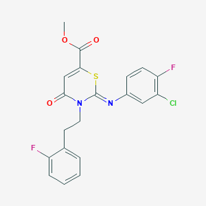 methyl (2Z)-2-[(3-chloro-4-fluorophenyl)imino]-3-[2-(2-fluorophenyl)ethyl]-4-oxo-3,4-dihydro-2H-1,3-thiazine-6-carboxylate