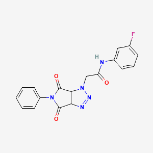 2-(4,6-dioxo-5-phenyl-4,5,6,6a-tetrahydropyrrolo[3,4-d][1,2,3]triazol-1(3aH)-yl)-N-(3-fluorophenyl)acetamide