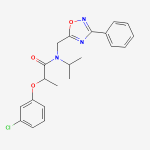 2-(3-chlorophenoxy)-N-[(3-phenyl-1,2,4-oxadiazol-5-yl)methyl]-N-(propan-2-yl)propanamide