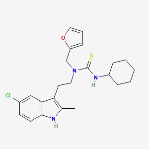 1-(2-(5-chloro-2-methyl-1H-indol-3-yl)ethyl)-3-cyclohexyl-1-(furan-2-ylmethyl)thiourea