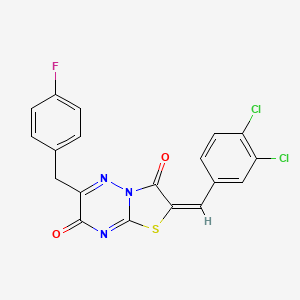 (2E)-2-(3,4-dichlorobenzylidene)-6-(4-fluorobenzyl)-7H-[1,3]thiazolo[3,2-b][1,2,4]triazine-3,7(2H)-dione