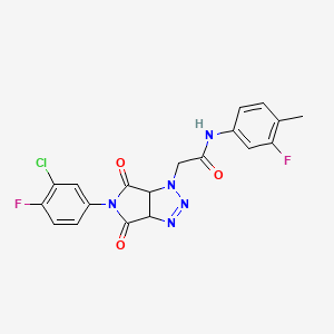 2-[5-(3-chloro-4-fluorophenyl)-4,6-dioxo-4,5,6,6a-tetrahydropyrrolo[3,4-d][1,2,3]triazol-1(3aH)-yl]-N-(3-fluoro-4-methylphenyl)acetamide