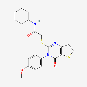 N-Cyclohexyl-2-{[3-(4-methoxyphenyl)-4-oxo-3H,4H,6H,7H-thieno[3,2-D]pyrimidin-2-YL]sulfanyl}acetamide