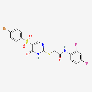 2-((5-((4-bromophenyl)sulfonyl)-6-oxo-1,6-dihydropyrimidin-2-yl)thio)-N-(2,4-difluorophenyl)acetamide