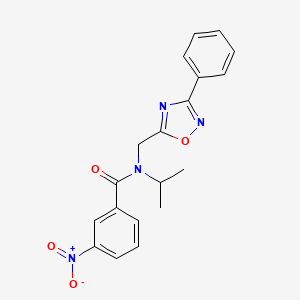 molecular formula C19H18N4O4 B11428079 3-nitro-N-[(3-phenyl-1,2,4-oxadiazol-5-yl)methyl]-N-(propan-2-yl)benzamide 