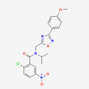 molecular formula C20H19ClN4O5 B11428102 2-chloro-N-{[3-(4-methoxyphenyl)-1,2,4-oxadiazol-5-yl]methyl}-5-nitro-N-(propan-2-yl)benzamide 