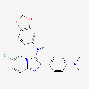 N-(1,3-benzodioxol-5-yl)-6-chloro-2-[4-(dimethylamino)phenyl]imidazo[1,2-a]pyridin-3-amine