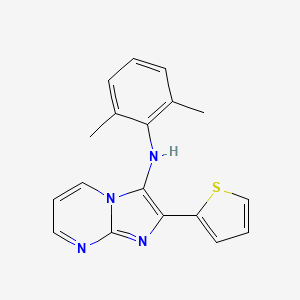 molecular formula C18H16N4S B11428164 N-(2,6-dimethylphenyl)-2-(thiophen-2-yl)imidazo[1,2-a]pyrimidin-3-amine 