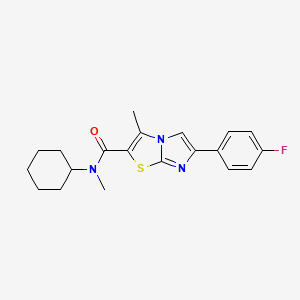 molecular formula C20H22FN3OS B11428176 N-cyclohexyl-6-(4-fluorophenyl)-N,3-dimethylimidazo[2,1-b][1,3]thiazole-2-carboxamide 