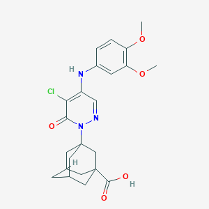 3-{5-Chloro-4-[(3,4-dimethoxyphenyl)amino]-6-oxo-1,6-dihydropyridazin-1-YL}adamantane-1-carboxylic acid