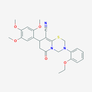 3-(2-ethoxyphenyl)-6-oxo-8-(2,4,5-trimethoxyphenyl)-3,4,7,8-tetrahydro-2H,6H-pyrido[2,1-b][1,3,5]thiadiazine-9-carbonitrile