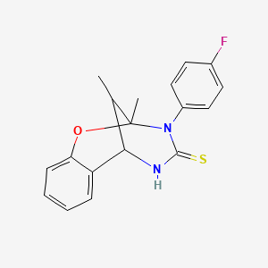 molecular formula C18H17FN2OS B11428224 3-(4-fluorophenyl)-2,11-dimethyl-2,3,5,6-tetrahydro-4H-2,6-methano-1,3,5-benzoxadiazocine-4-thione 