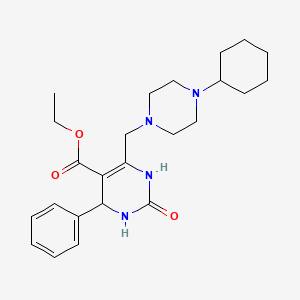 Ethyl 6-[(4-cyclohexylpiperazin-1-yl)methyl]-2-oxo-4-phenyl-1,2,3,4-tetrahydropyrimidine-5-carboxylate