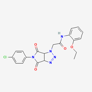 molecular formula C20H18ClN5O4 B11428257 2-[5-(4-chlorophenyl)-4,6-dioxo-4,5,6,6a-tetrahydropyrrolo[3,4-d][1,2,3]triazol-1(3aH)-yl]-N-(2-ethoxyphenyl)acetamide 