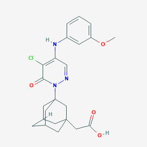 molecular formula C23H26ClN3O4 B11428269 (3-{5-chloro-4-[(3-methoxyphenyl)amino]-6-oxopyridazin-1(6H)-yl}tricyclo[3.3.1.1~3,7~]dec-1-yl)acetic acid 