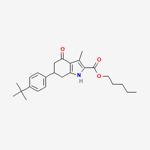 pentyl 6-(4-tert-butylphenyl)-3-methyl-4-oxo-4,5,6,7-tetrahydro-1H-indole-2-carboxylate