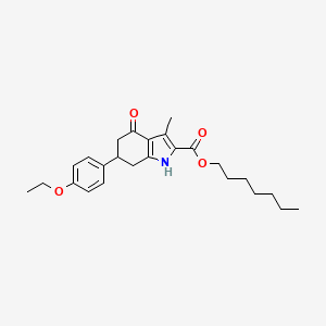 heptyl 6-(4-ethoxyphenyl)-3-methyl-4-oxo-4,5,6,7-tetrahydro-1H-indole-2-carboxylate