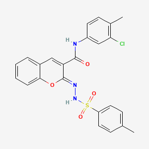 (2Z)-N-(3-chloro-4-methylphenyl)-2-{2-[(4-methylphenyl)sulfonyl]hydrazinylidene}-2H-chromene-3-carboxamide