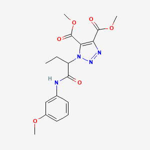 molecular formula C17H20N4O6 B11428328 dimethyl 1-{1-[(3-methoxyphenyl)amino]-1-oxobutan-2-yl}-1H-1,2,3-triazole-4,5-dicarboxylate 