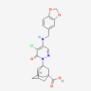 3-(4-{[(2H-1,3-Benzodioxol-5-YL)methyl]amino}-5-chloro-6-oxo-1,6-dihydropyridazin-1-YL)adamantane-1-carboxylic acid