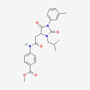 Methyl 4-({[1-(3-methylphenyl)-3-(2-methylpropyl)-2,5-dioxoimidazolidin-4-yl]acetyl}amino)benzoate