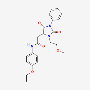 molecular formula C22H25N3O5 B11428358 N-(4-ethoxyphenyl)-2-[3-(2-methoxyethyl)-2,5-dioxo-1-phenylimidazolidin-4-yl]acetamide 