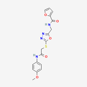 N-{[5-({[(4-Methoxyphenyl)carbamoyl]methyl}sulfanyl)-1,3,4-oxadiazol-2-YL]methyl}furan-2-carboxamide