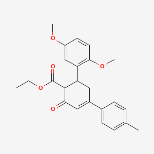 molecular formula C24H26O5 B11428373 Ethyl 6-(2,5-dimethoxyphenyl)-4-(4-methylphenyl)-2-oxocyclohex-3-ene-1-carboxylate 