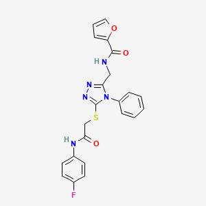 N-{[5-({[(4-Fluorophenyl)carbamoyl]methyl}sulfanyl)-4-phenyl-4H-1,2,4-triazol-3-YL]methyl}furan-2-carboxamide