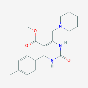 molecular formula C20H27N3O3 B11428385 Ethyl 4-(4-methylphenyl)-2-oxo-6-(piperidin-1-ylmethyl)-1,2,3,4-tetrahydropyrimidine-5-carboxylate 