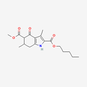 5-methyl 2-pentyl 3,6-dimethyl-4-oxo-4,5,6,7-tetrahydro-1H-indole-2,5-dicarboxylate