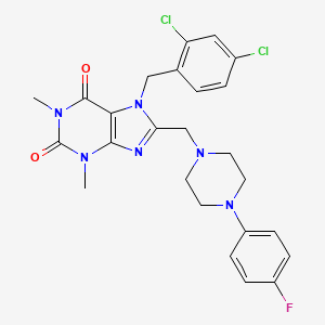 molecular formula C25H25Cl2FN6O2 B11428453 7-(2,4-dichlorobenzyl)-8-{[4-(4-fluorophenyl)piperazin-1-yl]methyl}-1,3-dimethyl-3,7-dihydro-1H-purine-2,6-dione 