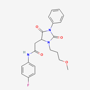 N-(4-fluorophenyl)-2-[3-(3-methoxypropyl)-2,5-dioxo-1-phenylimidazolidin-4-yl]acetamide