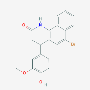 molecular formula C20H16BrNO3 B11428480 6-bromo-4-(4-hydroxy-3-methoxyphenyl)-3,4-dihydrobenzo[h]quinolin-2(1H)-one 