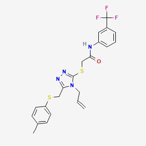 2-((4-Allyl-5-((p-tolylthio)methyl)-4H-1,2,4-triazol-3-yl)thio)-N-(3-(trifluoromethyl)phenyl)acetamide