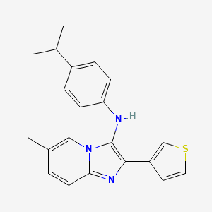 molecular formula C21H21N3S B11428523 6-methyl-N-[4-(propan-2-yl)phenyl]-2-(thiophen-3-yl)imidazo[1,2-a]pyridin-3-amine 