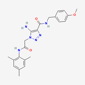 molecular formula C22H26N6O3 B11428536 5-amino-N-(4-methoxybenzyl)-1-{2-oxo-2-[(2,4,6-trimethylphenyl)amino]ethyl}-1H-1,2,3-triazole-4-carboxamide 