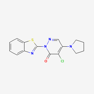 molecular formula C15H13ClN4OS B11428554 2-(1,3-benzothiazol-2-yl)-4-chloro-5-(pyrrolidin-1-yl)pyridazin-3(2H)-one 