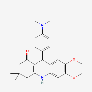 11-[4-(diethylamino)phenyl]-8,8-dimethyl-2,3,7,8,9,11-hexahydro[1,4]dioxino[2,3-b]acridin-10(6H)-one