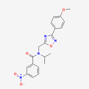 molecular formula C20H20N4O5 B11428593 N-{[3-(4-methoxyphenyl)-1,2,4-oxadiazol-5-yl]methyl}-3-nitro-N-(propan-2-yl)benzamide 