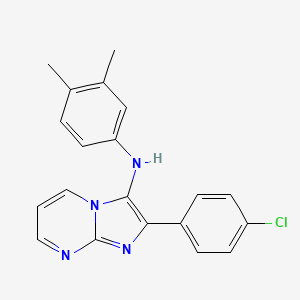 2-(4-chlorophenyl)-N-(3,4-dimethylphenyl)imidazo[1,2-a]pyrimidin-3-amine