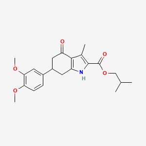 2-methylpropyl 6-(3,4-dimethoxyphenyl)-3-methyl-4-oxo-4,5,6,7-tetrahydro-1H-indole-2-carboxylate