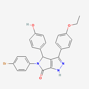 molecular formula C25H20BrN3O3 B11428632 5-(4-bromophenyl)-3-(4-ethoxyphenyl)-4-(4-hydroxyphenyl)-4,5-dihydropyrrolo[3,4-c]pyrazol-6(1H)-one 